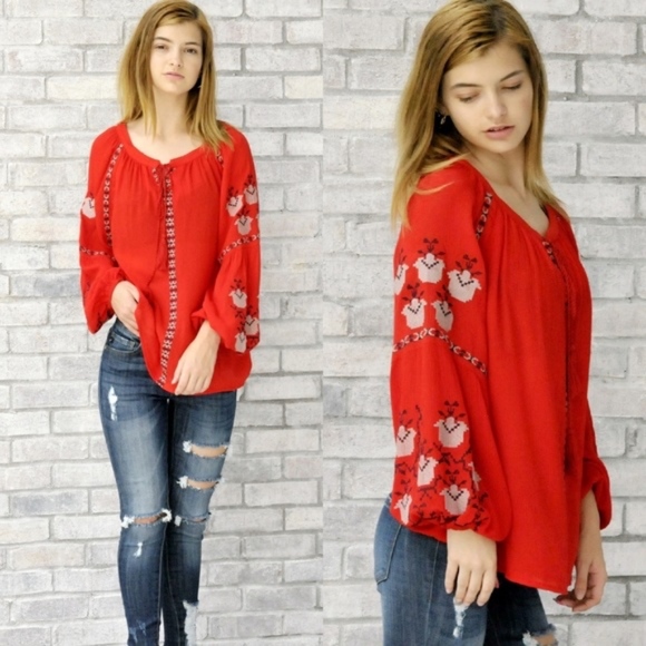 ⚡️Last One⚡️Boho Embroidered Blouse - Picture 3 of 3